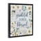Stupell Industries Floral Gratitude Phrases Framed Floater Canvas Wall Art Design by Carol Robinson